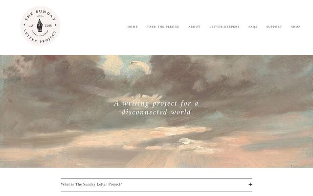 The Sunday Letter Project homepage