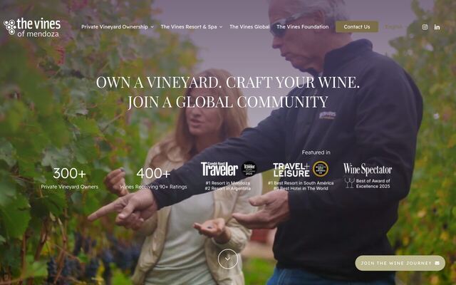 The Vines of Mendoza Private Vineyard Estates homepage