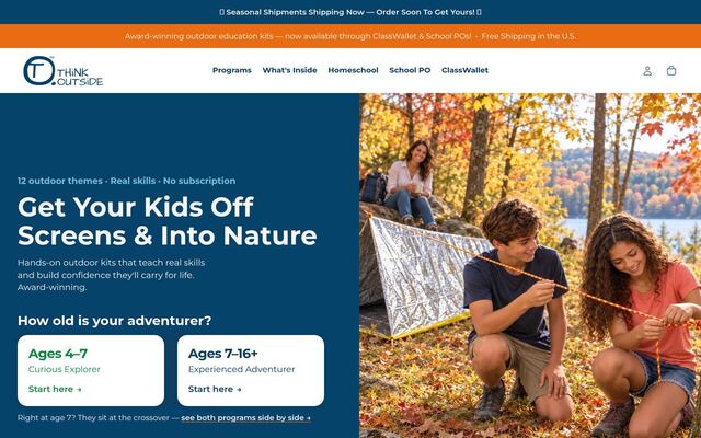 Think Outside Boxes homepage