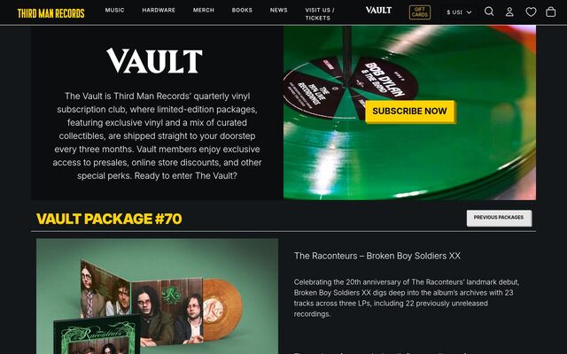 Third Man Records Vault homepage