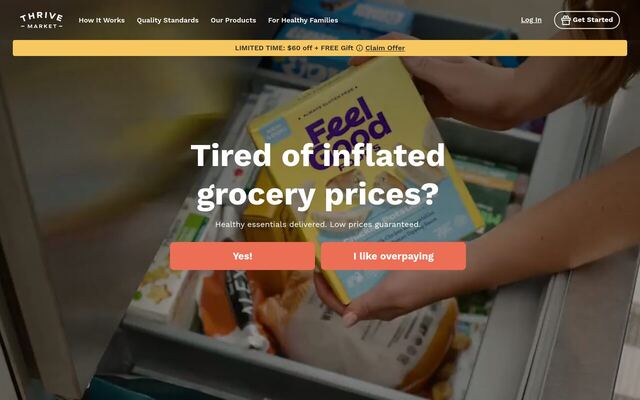 Thrive Market homepage