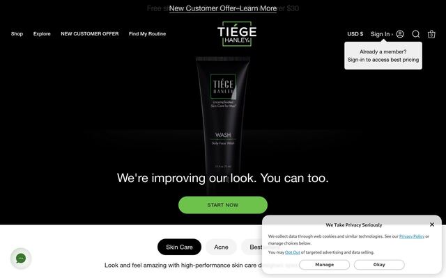 Tiege Hanley homepage