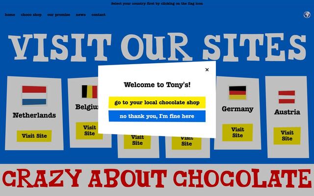 Tony's Chocolate Club homepage