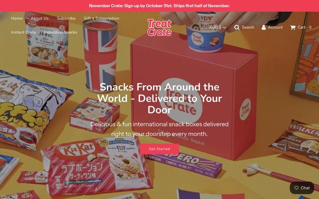 Treat Crate homepage