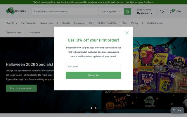 Treats from Oz homepage
