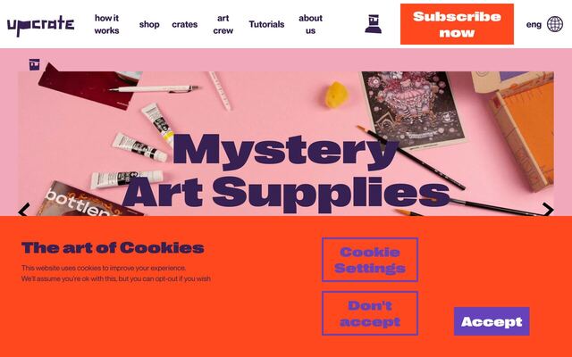 Upcrate homepage