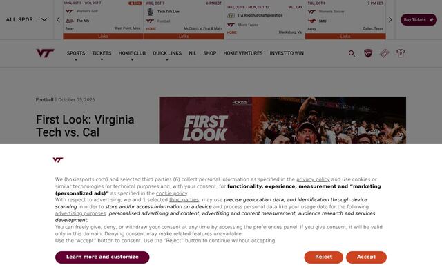 Virginia Tech Pieces of Home homepage