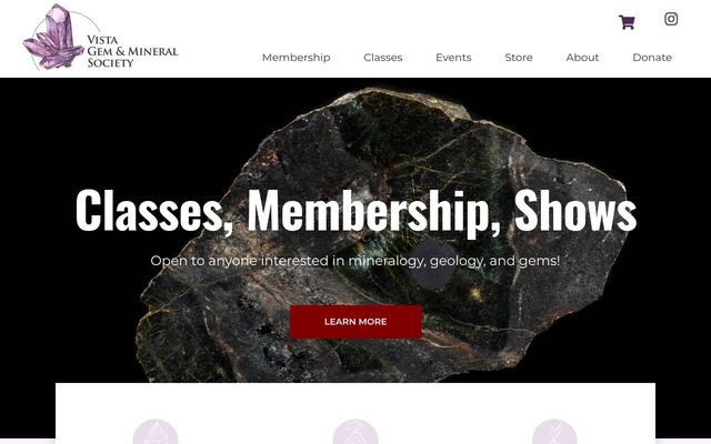 Vista Gem & Mineral Society Rock Box Subscription homepage