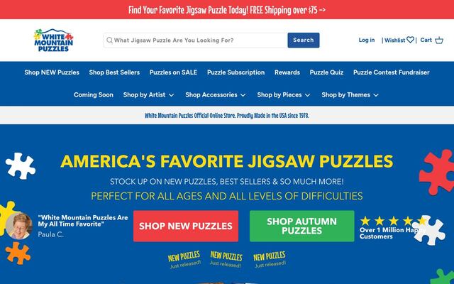 White Mountain Puzzles Subscription homepage