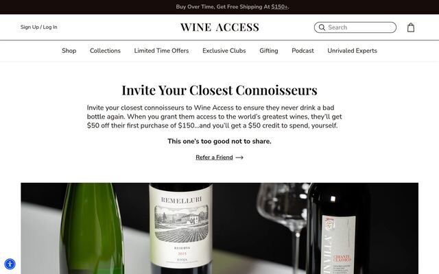 Wine Access homepage