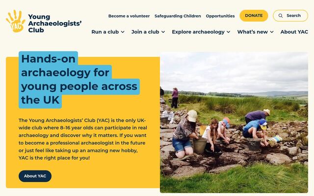 Young Archaeologists' Club homepage